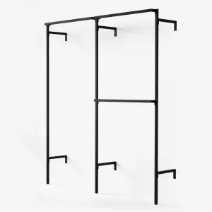 Frame walk-In 2 row wardrobe system - (1 rail / 2 rails)