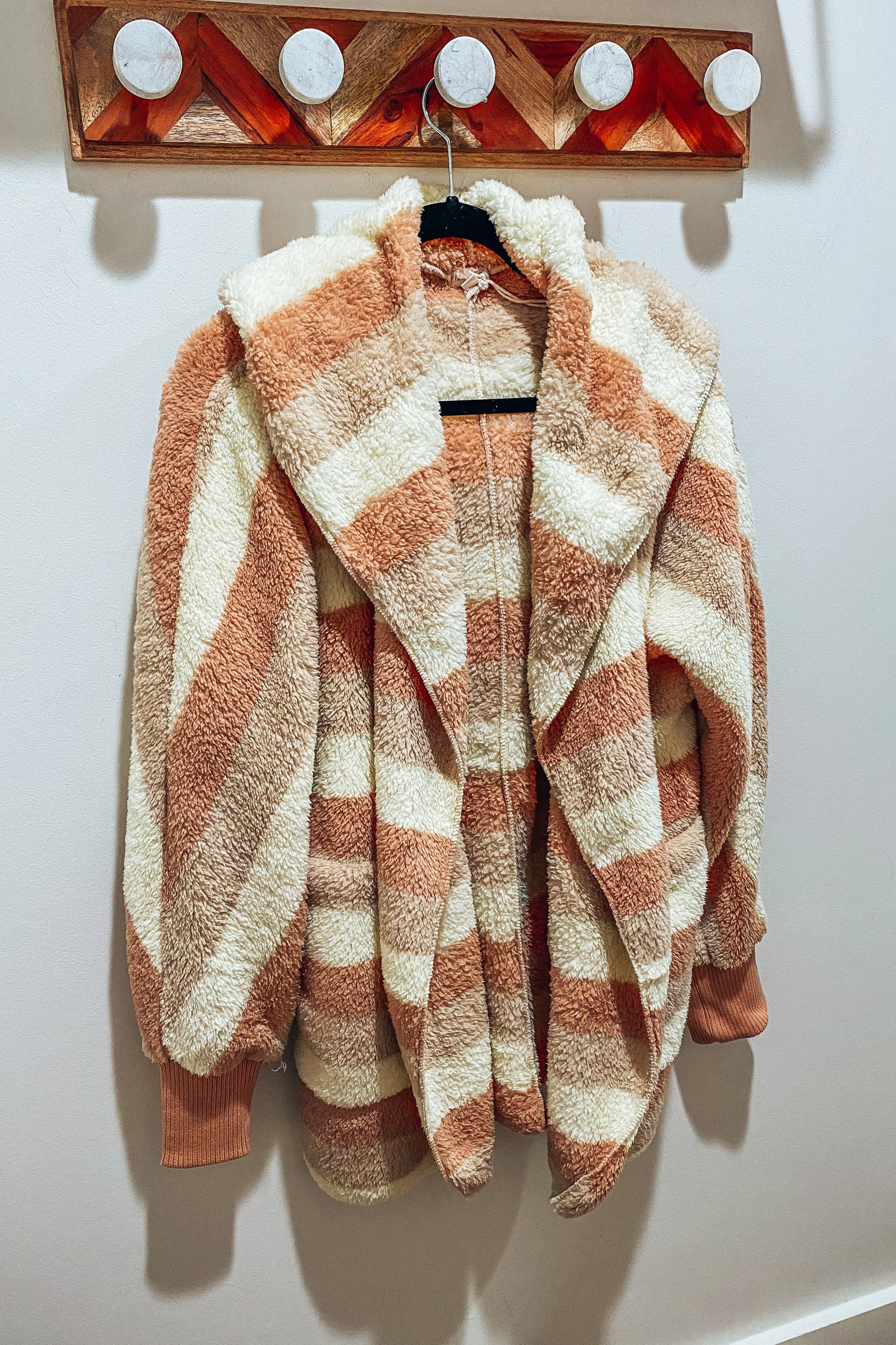 So Snuggly Oversized Striped Hooded Jacket