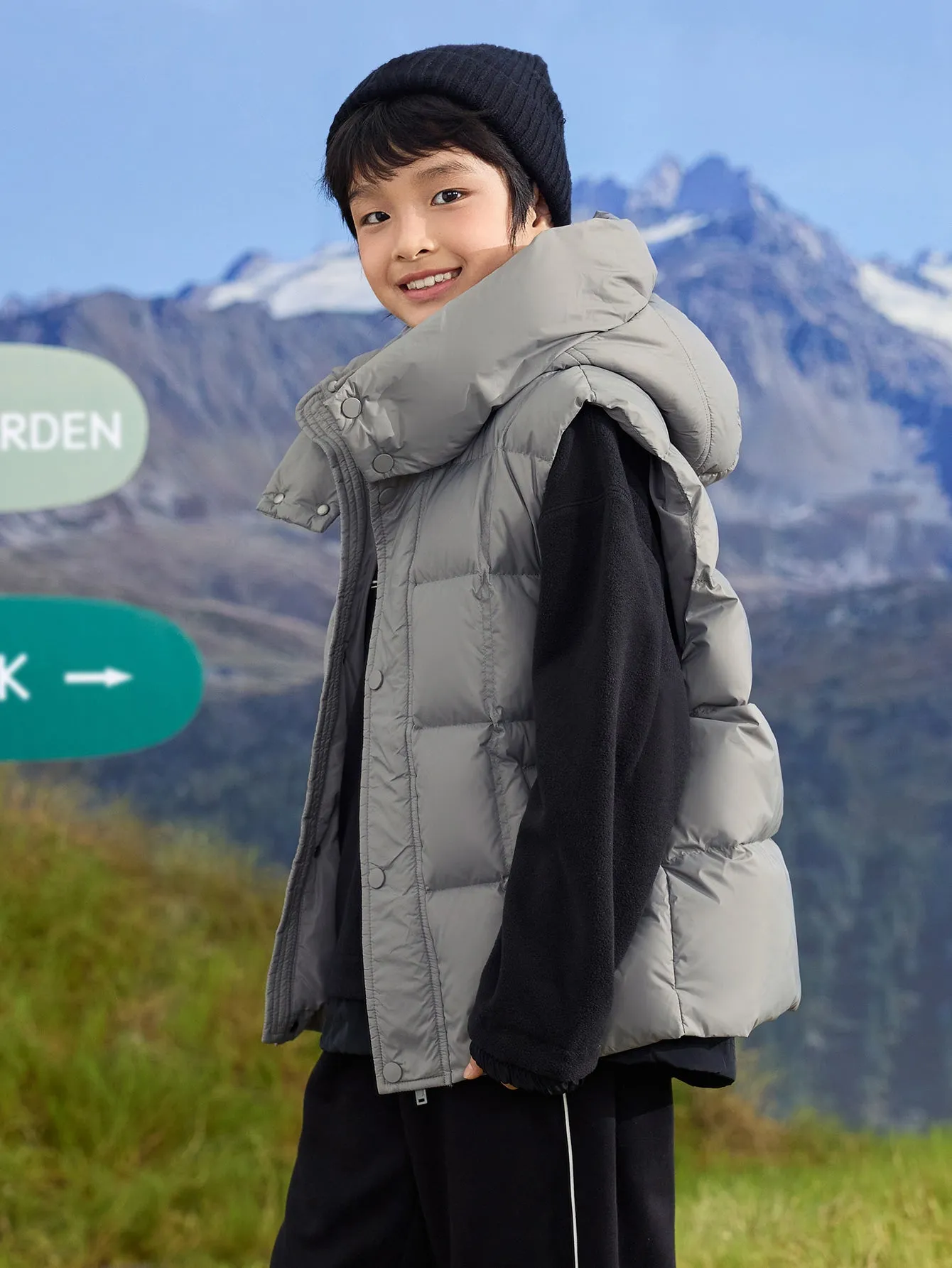 Unisex Kid Hooded Waterproof Vest